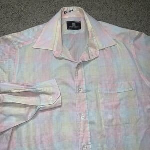 Vintage Givenchy Monsieur Men's Size Large Plaid Lightweight Button Down Shirt